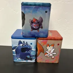 2024 Stacking Tins Pokemon TCG - Lot Of 3 Tins ONLY - Collectible Card Storage - Image 3