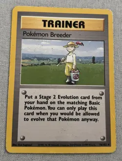 Pokemon Breeder 76/102 Base Set Trainer MP/HP - Image 1