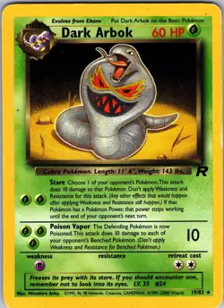 Dark Arbok 19/82 Rare Team Rocket Pokemon Unlimited Heavily Played - Image 1
