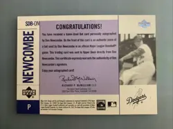 Don Newcombe 2001 Upper Deck Legends Of New York Autograph &Game Used Bat Card. - Image 2