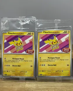 2X Pokemon Pikachu Batik Flower Pink indonesia Journey 190/SV-P Promo NM - Image 1