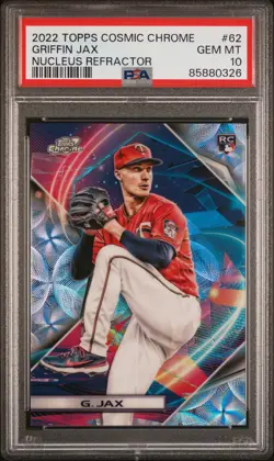 2022 Topps Cosmic Chrome #62 Griffin Jax RC Nucleus Refractor PSA 10 - Image 1