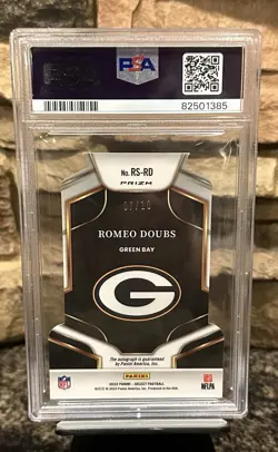 2022 Select Romeo Doubs Rookie Die Cut Auto /10 PSA 10 - Image 2