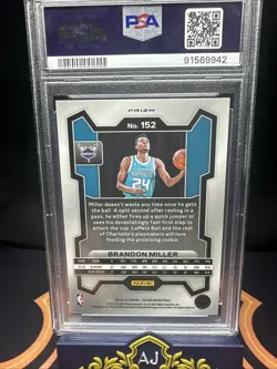 2023 Brandon Miller (RC) PSA 10 Prizm Pink Cracked Ice Rookie #152 - Image 4