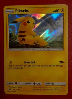 Pikachu 28/73 Holo Promo Pokemon TCG 2017 Shining Legends Deck mint - Image 2
