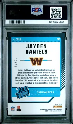 2024 Panini Donruss Optic Jayden Daniels Rookie Orange Scope /79 PSA 9 SP RARE - Image 2