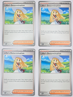 x4 Lillie's Determination Playset - 119 MEG / 192 ASC - Non-Holo - NM - Image 1