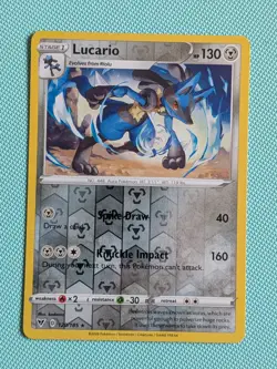 Pokemon TCG Lucario Vivid Voltage 120/185 Reverse Holo Rare Card - Image 1