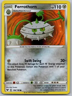 Pokemon TCG Ferrothorn Vivid Voltage 124/185 Reverse Holo Near Mint - Image 1