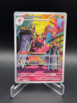 Conkeldurr - Holo Illustration Rare Pokemon SV: Black Bolt BLK 127/086 NM - Image 1