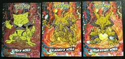 ABRA X KADABRA X ALAKAZAM - POKEMON CRYSTAL CARD COLLECTION 3 CARD LOT - Image 1