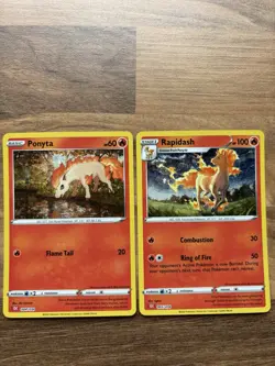 Pokemon Classic Collection Card Lot x2 Ponyta 004/034 Rapidash 005/034 Fire - Image 2
