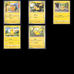 5x Pikachu Pokemon TCG Card Collection Lot Unique Electric Non Holo - Image 1