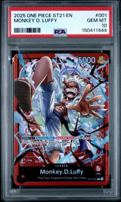2025 ONE PIECE STARTER DECK ST21-EX GEAR 5 #001 MONKEY D. LUFFY PSA 10 - Image 1