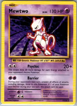 Mewtwo 51/108 Non Holo XY - Evolutions - Pokemon Card - NM - Image 1