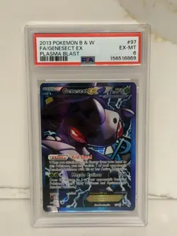 2013 Pokemon B & W Full Art Genesect EX 97/101 Plasma Blast PSA 6 - Image 1