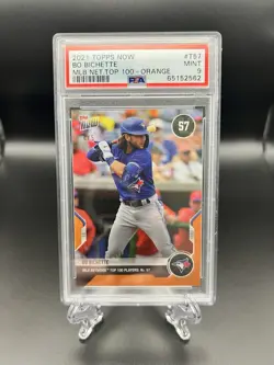 Bo Bichette 2021 Topps Now MLB Network Top 100 Orange 4/5 PSA 9 MINT Blue Jays - Image 1