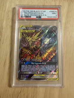 Pokemon TCG 2019 SM Black Star Promo SM210 Moltres Zapdos Articuno GX PSA 9 - Image 1