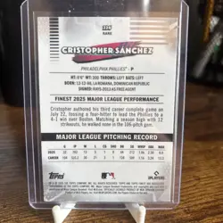2026 Topps Finest Rare Cristopher Sanchez /199 Philadelphia Phillies Card #226 - Image 2