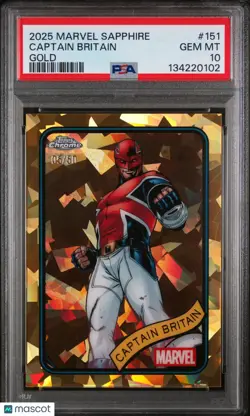 2025 Topps Chrome Marvel Sapphire Edition Captain Britain #151 PSA 10 - Image 1