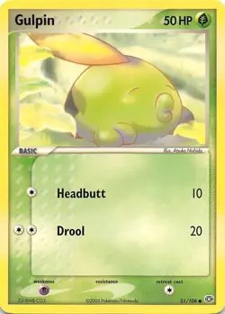 GULPIN 51/106 - NON-HOLO - COMMON - EX Emerald - 2005 Pokemon Card - NM/M - Image 1