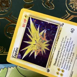 Pokemon 1999 Zapdos Fossil 1st Edition Error Corner 15/62 Holo Rare LP + NM - - Image 3
