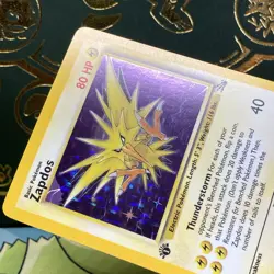 Pokemon 1999 Zapdos Fossil 1st Edition Error Corner 15/62 Holo Rare LP + NM - - Image 4