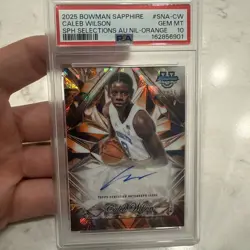 2025 Bowman Sapphire Caleb Wilson Sapphire Selection Auto Orange /25 PSA 10 - Image 1