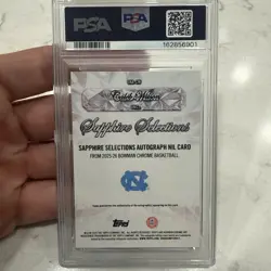 2025 Bowman Sapphire Caleb Wilson Sapphire Selection Auto Orange /25 PSA 10 - Image 2