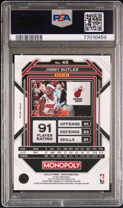 2022 Panini Prizm Monopoly #46 Jimmy Butler Monopoly Black Icons PSA 10 🔥🔥🔥🔥 - Image 2