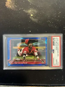 2025 Topps Chrome Update Elly De La Cruz Blue Lava Refractor /150 PSA 10 - Reds - Image 1