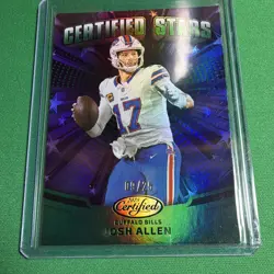 Panini 2025 Certified Josh Allen Certified Stars #CST-JAN Mirror Green /25 - Image 1