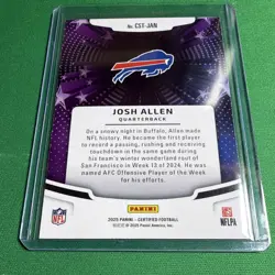 Panini 2025 Certified Josh Allen Certified Stars #CST-JAN Mirror Green /25 - Image 2