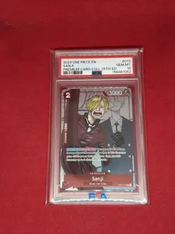 2023 One Piece Premium Card 25th Anniversary Sanji #OP01-013 PSA 10 ENGLISH - Image 1