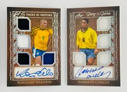 Ronaldo Nazario & Roberto Carlos Dual Auto Match Worn Patches Booklet /10 Brazil - Image 3