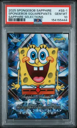 2025 Topps Chrome Sapphire SpongeBob SquarePants Selections #SS-1 PSA 10 - Image 1
