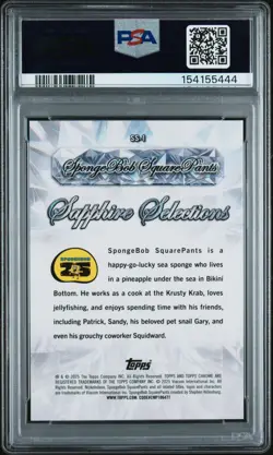2025 Topps Chrome Sapphire SpongeBob SquarePants Selections #SS-1 PSA 10 - Image 2