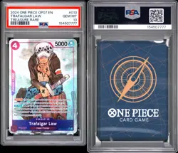 2024 ONE PIECE OP07-500 YEARS IN THE FUTURE TREASURE RARE TRAFALGAR LAW PSA 10 - Image 1
