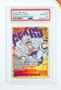 One Piece PSA 10 Monkey D. Luffy #OP05-119 Alternate Art 2023 English - Image 1