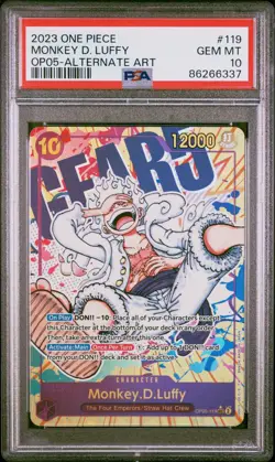 One Piece PSA 10 Monkey D. Luffy #OP05-119 Alternate Art 2023 English - Image 2
