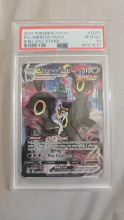 2022 POKEMON BRILLIANT STARS TRAINER GALLERY UMBREON VMAX TG23/TG30 PSA 10 ✨ - Image 1