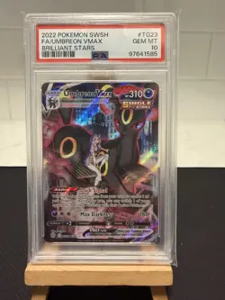 2022 POKEMON BRILLIANT STARS TRAINER GALLERY UMBREON VMAX TG23/TG30 PSA 10 - Image 1
