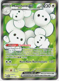 Pokemon Maushold ex 233/182 Ultra Rare Paradox Rift Pokemon Holo Near Mint - Image 1
