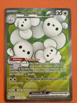 Pokemon Card Maushold ex 233/182 Ultra Rare Paradox Rift Near Mint - Image 1