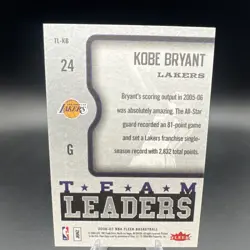 Fleer 2006-07 Kobe Bryant Team Leaders Insert #TL-KB Los Angeles Lakers - Image 2