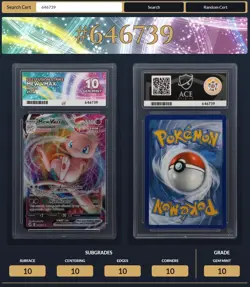 Pokemon TCG Mew VMAX 114/264 Fusion Strike – ACE 10 Gem Mint – Perfect Subgrades - Image 2