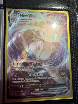 Pokemon TCG Fusion Strike Mew VMAX Ultra Rare Card 114/264 - Image 1