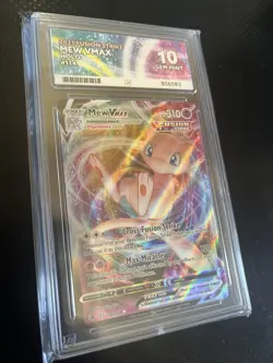 Pokemon TCG Fusion Strike Mew VMAX Ultra Rare Card 114/264 Ace 10 - Image 2