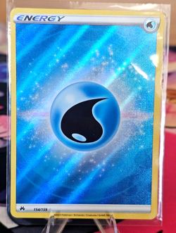 Water Energy Texture Full Art 154/159 Crown Zenith Holo Pokemon TCG Card NM - Image 1