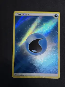POKEMON TCG - WATER ENERGY TEXTURED HOLO - CROWN ZENITH - 154/159 - NM - Image 1